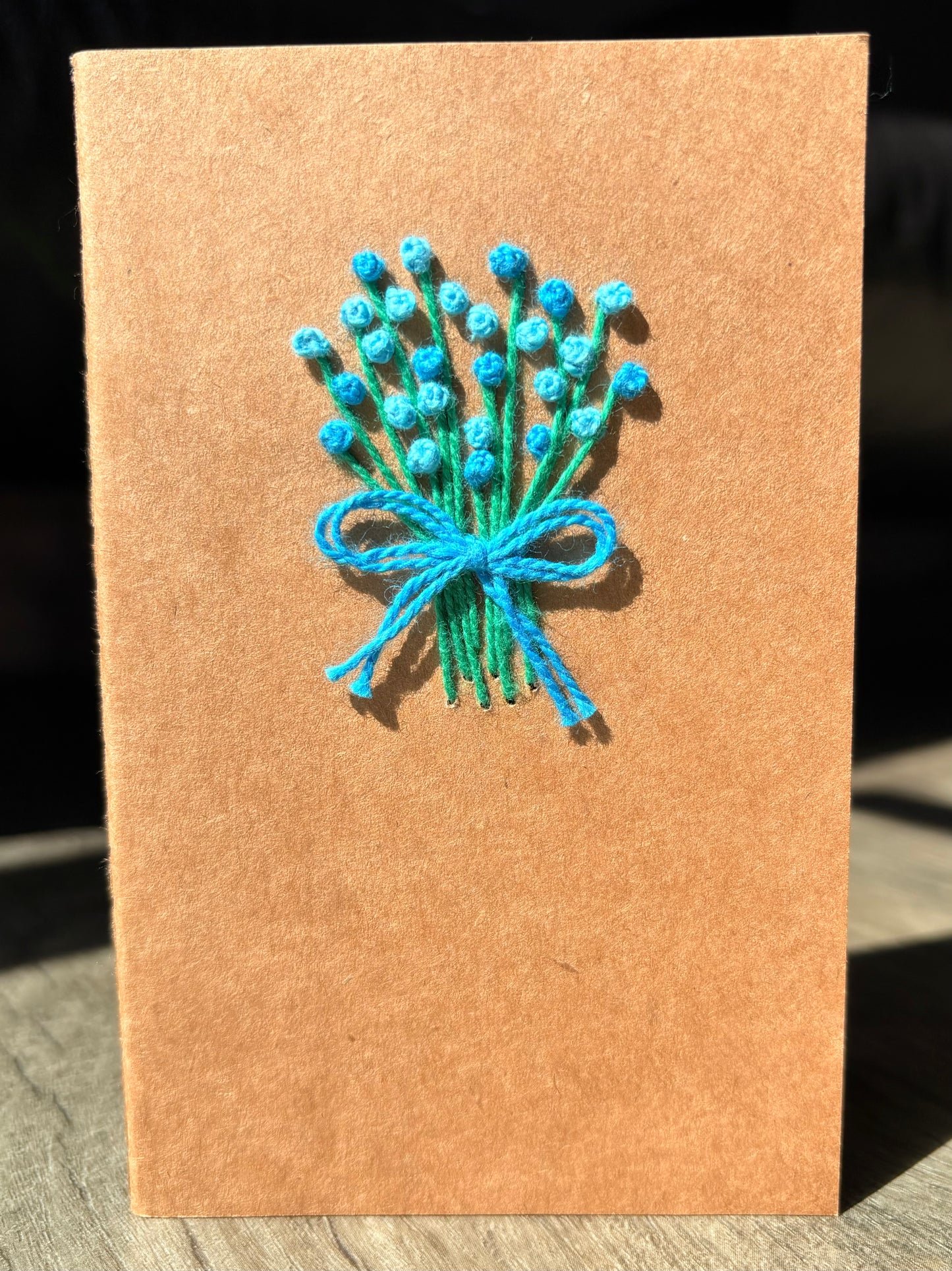 Blue Flower Bouquet Embroidered Notebook